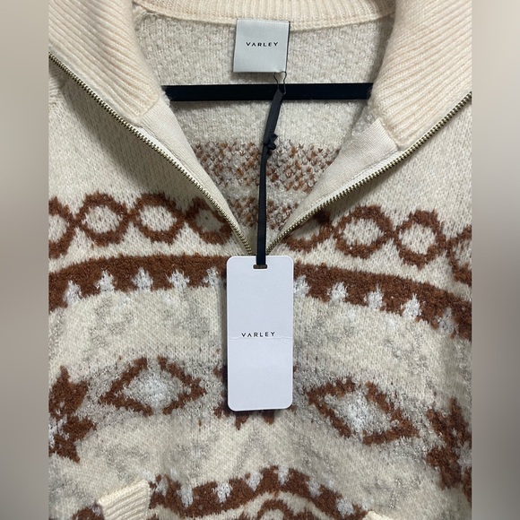Varley Cai Fairisle Half Zip  Whitecap Size S NWT - Picture 10 of 13